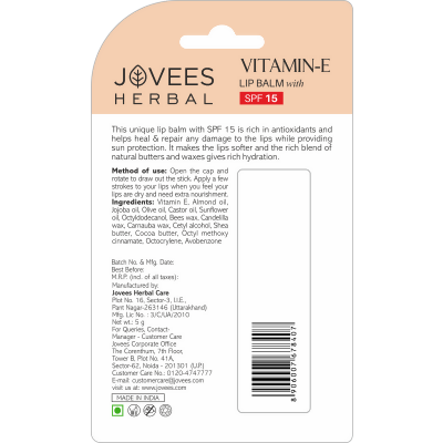 Jovees Vitamin E Lip Balm SPF 15