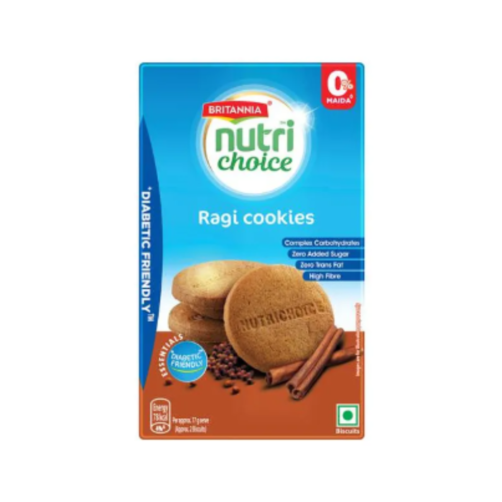 Britannia Nutri Choice Essentials Ragi Cookies - No Added Sugar