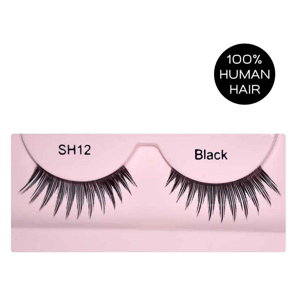 Glamgals Hollywood-U.S.A Stylish Black Soft Thick Reusable False Eye Lashes For Women - SH12