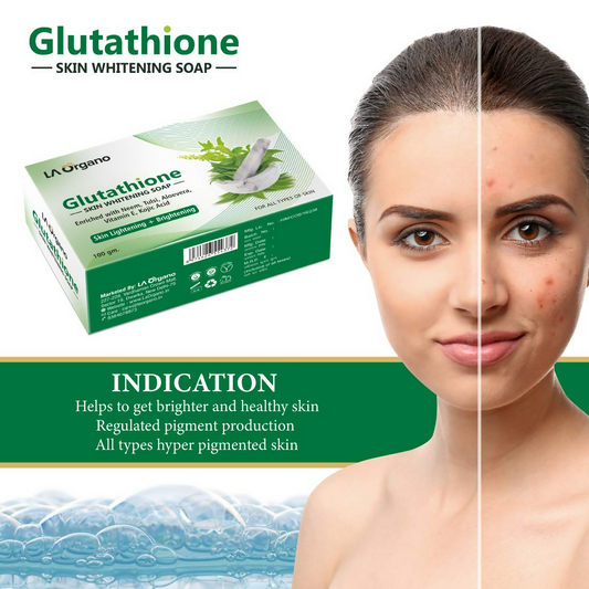 Buy LA Organo Glutathione Neem & Tulsi Skin Whitening Soap from DrMediCart, Ship from India to USA