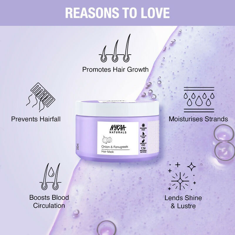 Nykaa Naturals Anti-Hair Fall Sulphate-Free Hair Mask With Onion & Fenugreek - Drmedicart