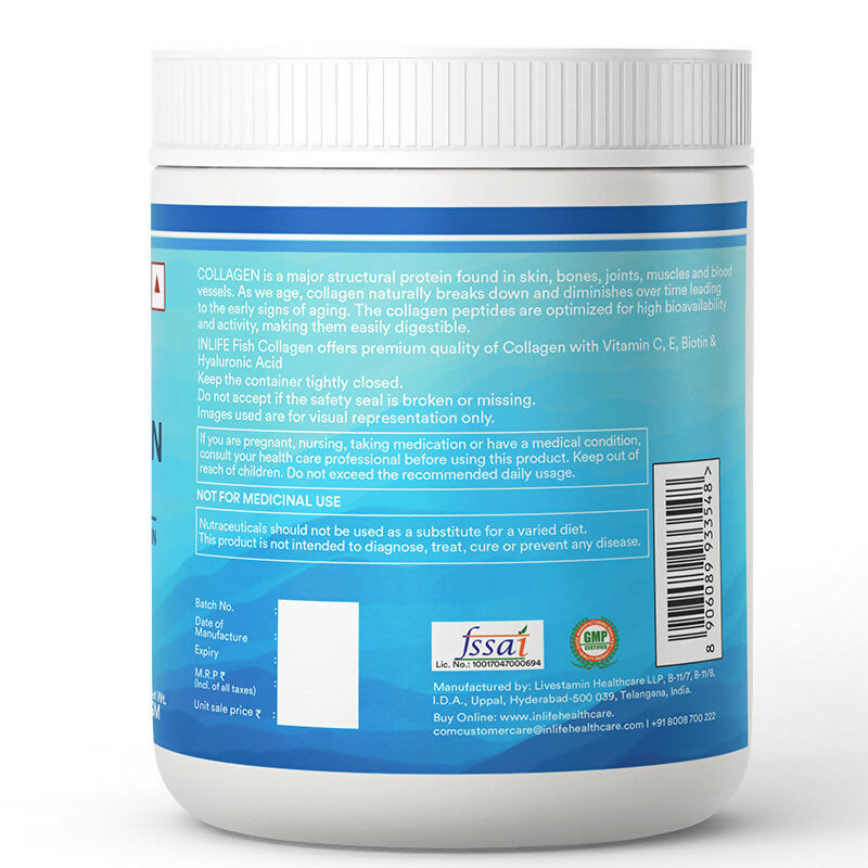Inlife Hydrolyzed Fish Collagen Peptides Powder - Watermelon
