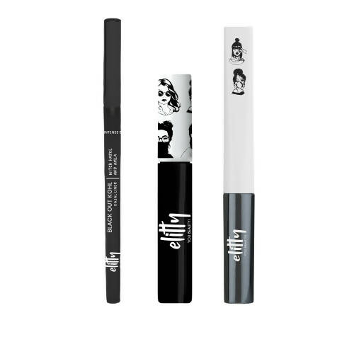 Elitty Eye Gotta Feeling Ultimate Black 3 in 1 Eyeliner, Kajal, Mascara Combo - DrMediCart
