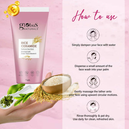 Globus Naturals Rice Ceramide Radiance Face Wash - DrMediCart