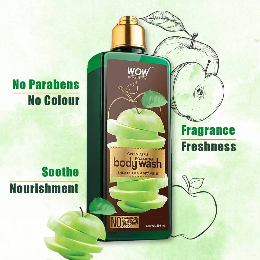Wow Skin Science Green Apple Foaming Body Wash - Drmedicart