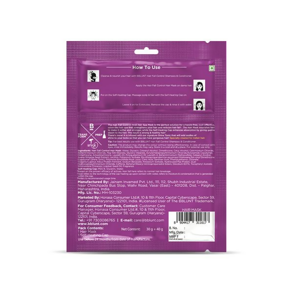 BBlunt Hair Fall Control Heat Hair Spa Mask with Pea Protein & Caffeine