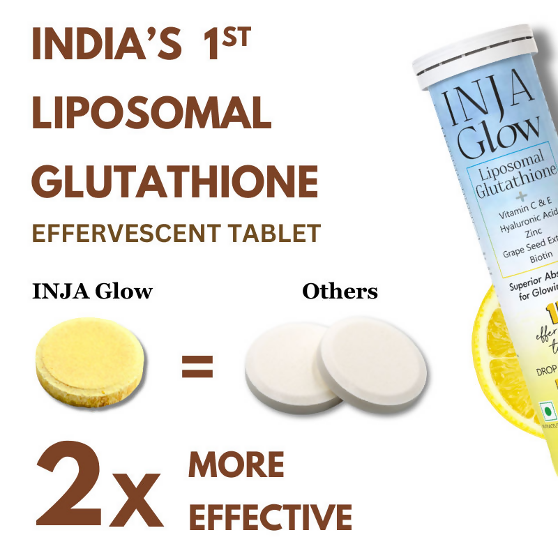 Inja Glow Liposomal Glutathione Drop Fizz & Drink Effervescent Tablets - Lemon