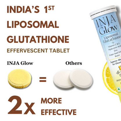 Inja Glow Liposomal Glutathione Drop Fizz & Drink Effervescent Tablets - Lemon