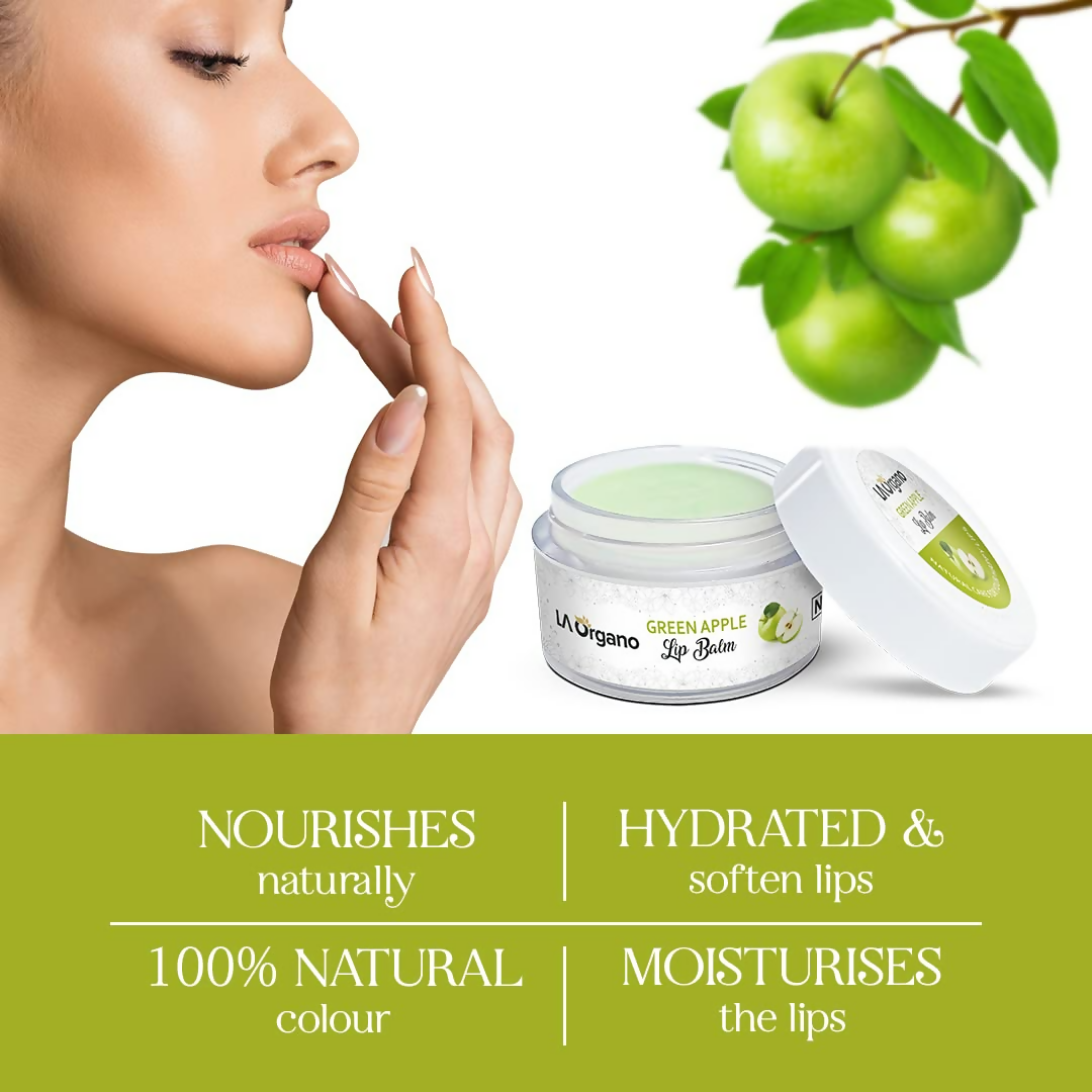 LA Organo Green Apple Lip Balm For Dry Chapped Lips - DrMediCart