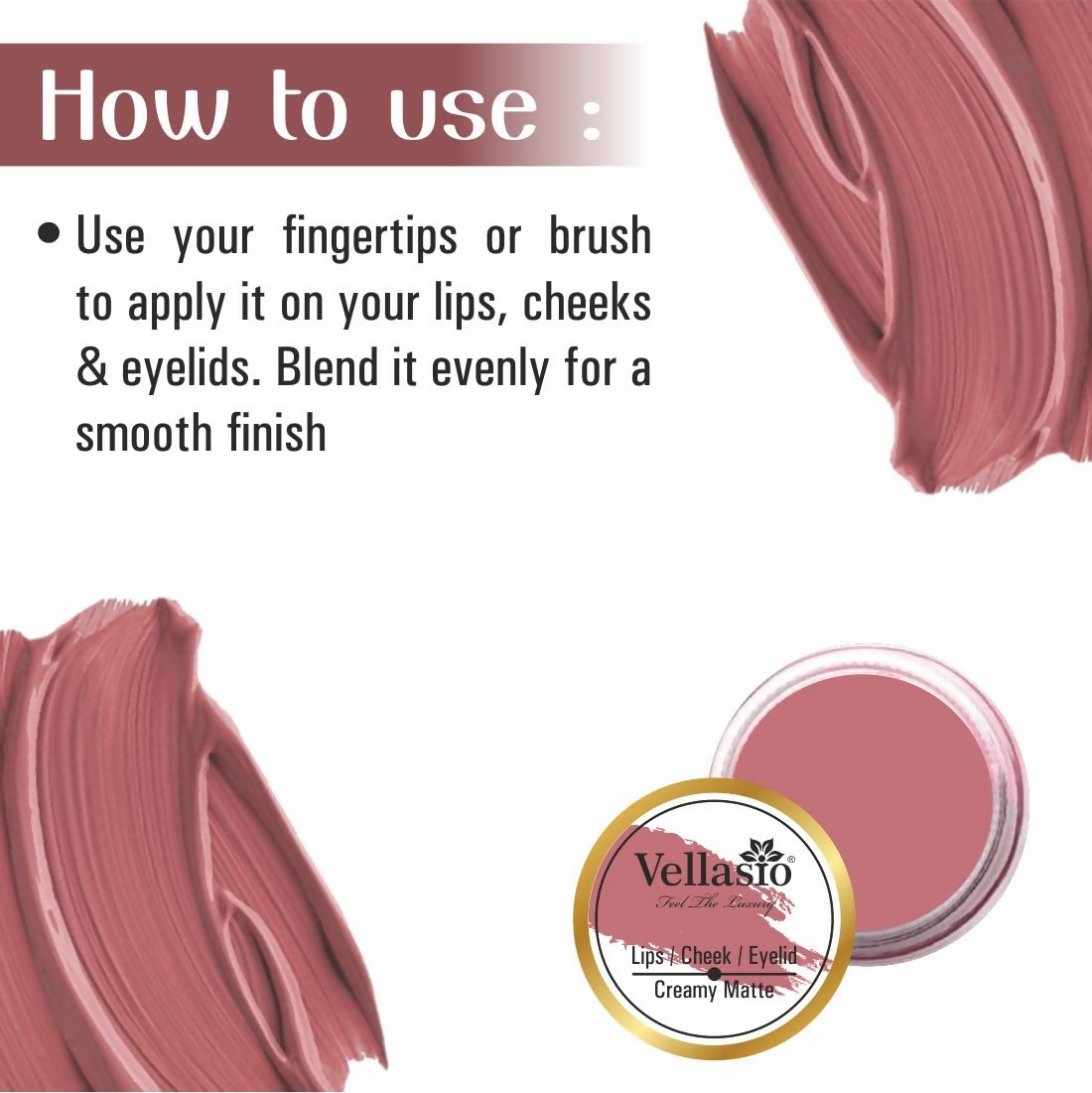 Vellasio Vegan Lip and cheek tint - Total brown