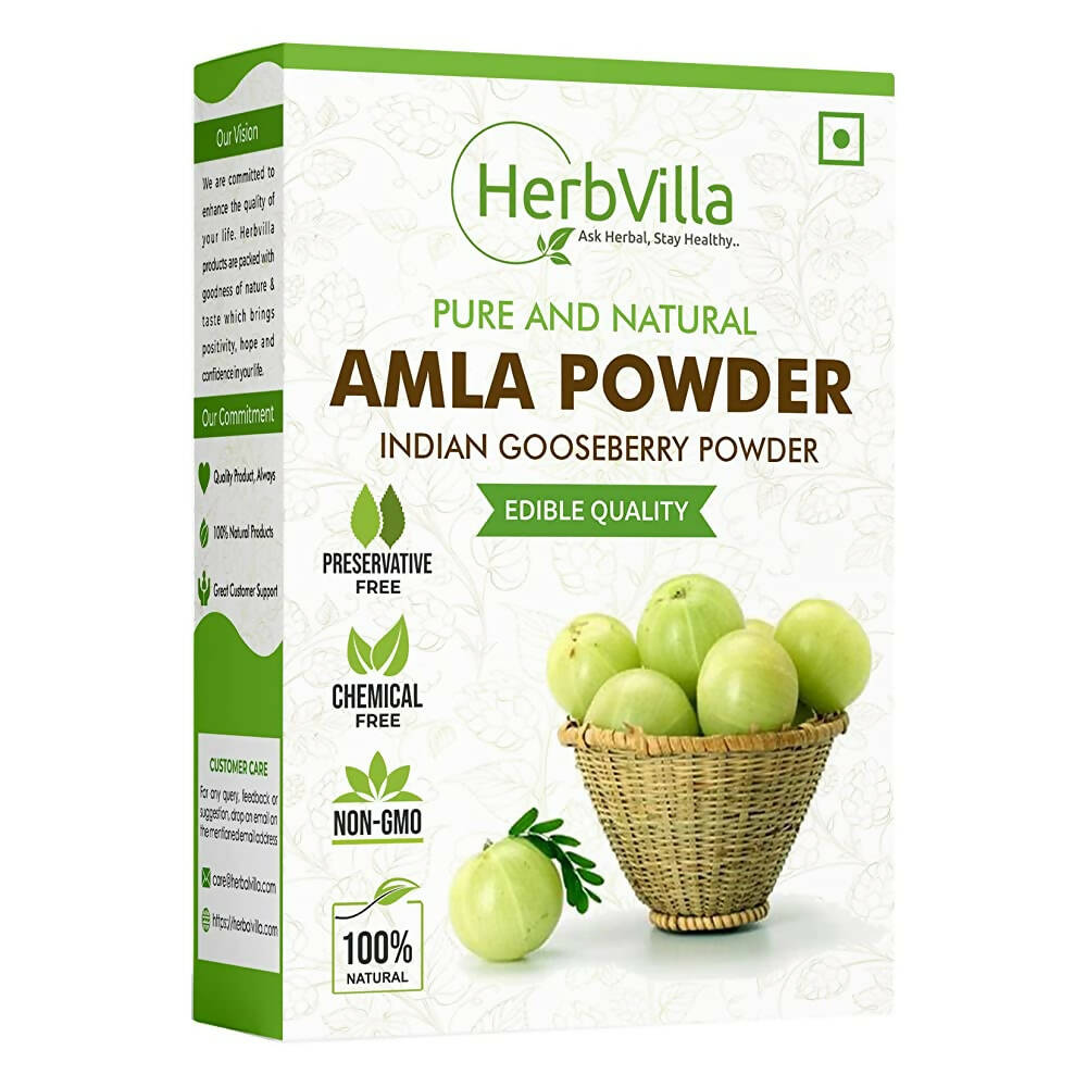 Buy Herbvilla Amla (Indian Gooseberry) Powder For Hair Growth from DrMediCart, Ship from India to USA