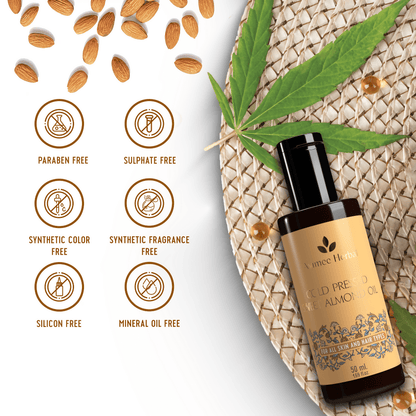 Avimee Herbal Cold Pressed Sweet Almond Oil, Fight Split Ends With Vitamin E