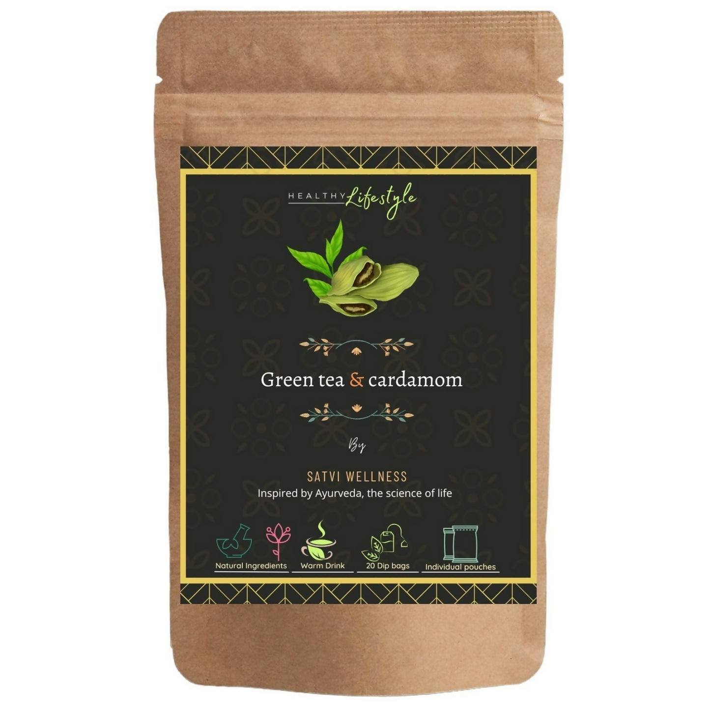 Buy Satvi Wellness Blend Of Green Tea And Cardamon Tea Bags from DrMediCart