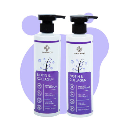 Careberry Biotin & Collagen Everyday Shampoo + Conditioner for Fast Hair Growth - DrMediCart