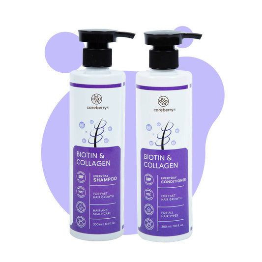Careberry Biotin & Collagen Everyday Shampoo + Conditioner for Fast Hair Growth - DrMediCart