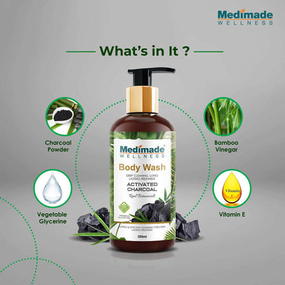 Medimade Wellness Activated Charcoal Body Wash - DrMediCart