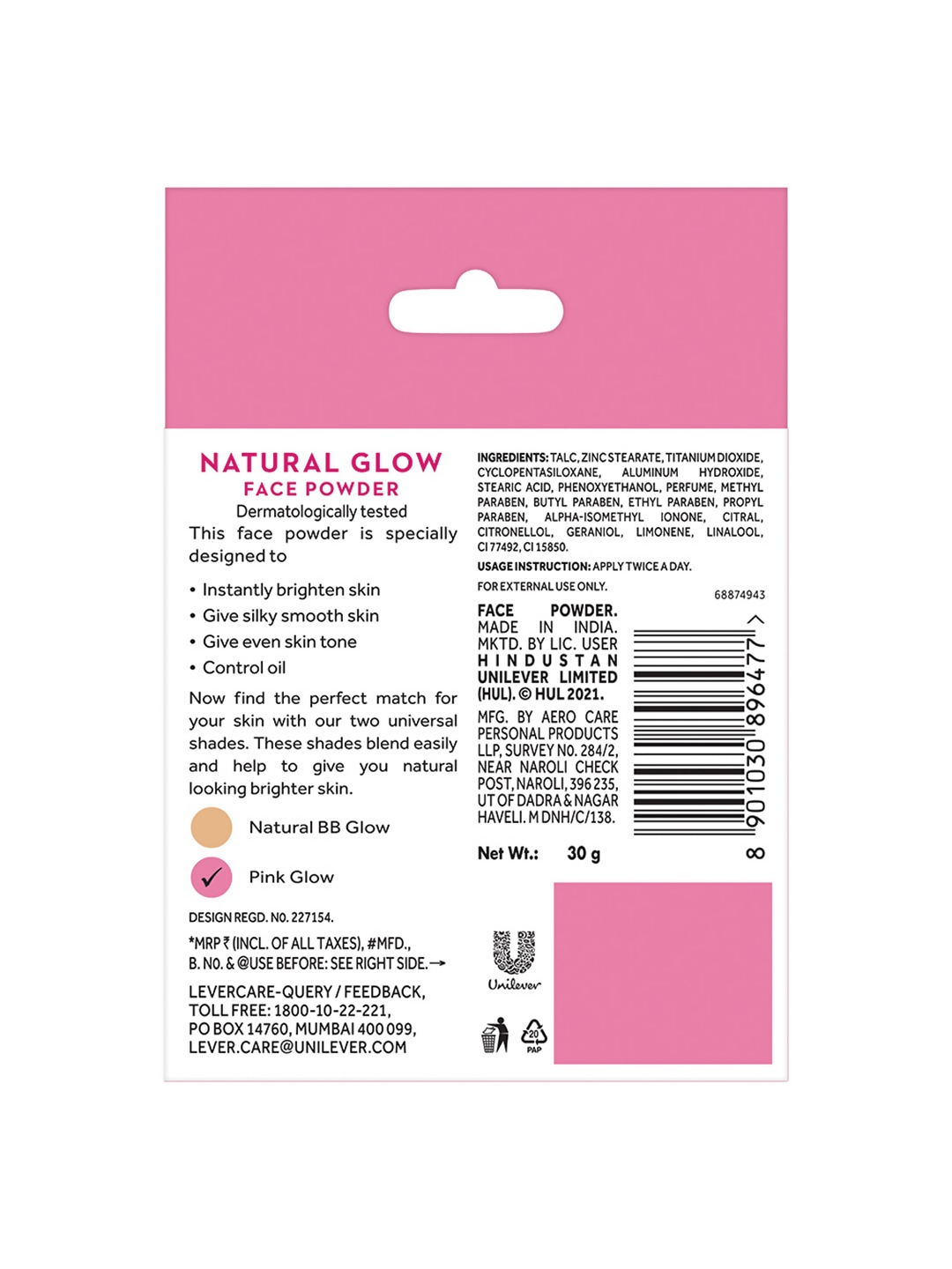 Ponds Oil Free Natural Glow Loose Face Powder - Pink Glow