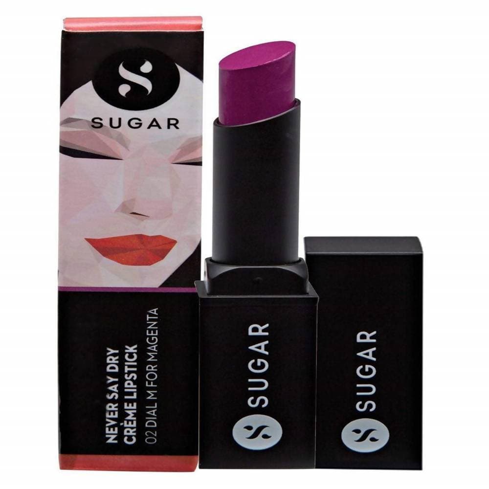 Sugar Never Say Dry Creme Lipstick Deep Magenta Purple