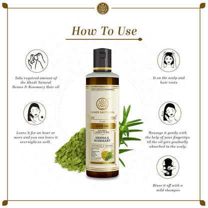 Khadi Natural Henna & Rosemary Herbal Hair Oil