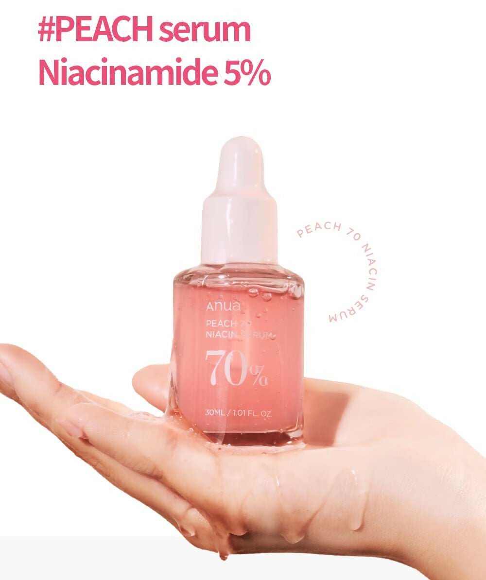 Anua Peach 70% Niacinamide Serum Brightening Hydrating Face Serum, Reducing Melanine Daily Clean Beauty - Korean Skincare