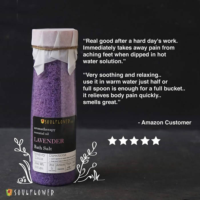 Soulflower Aromatherapy Essential Oil Lavender Bath Salt - DrMediCart