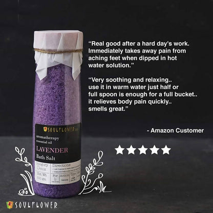 Soulflower Aromatherapy Essential Oil Lavender Bath Salt - DrMediCart