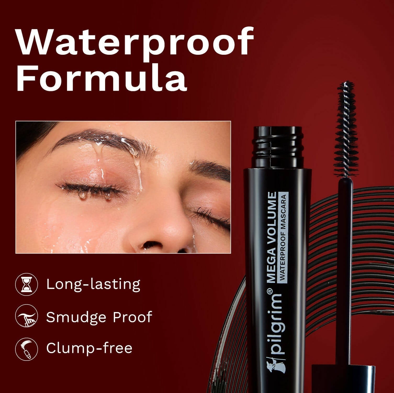 Pilgrim Mega Volume Waterproof Mascara - Black Passion