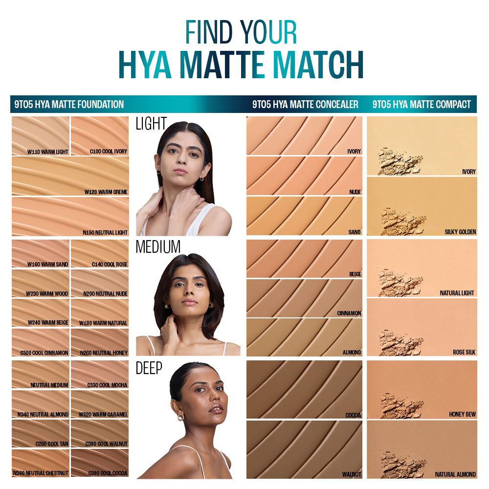 Lakme 9to5 Hya Matte Foundation + Hyaluronic Acid - Cool Ivory