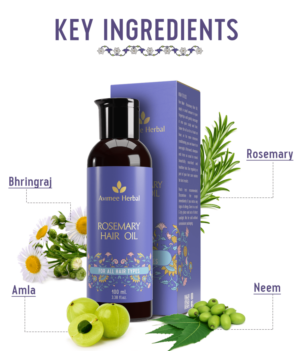 Avimee Herbal Rosemary Hair Care Routine Combo: Rosemary Water Spray & Rosemary Hair Oil