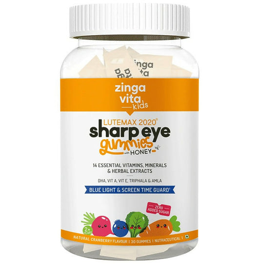 Buy Zingavita Sharp Eye Gummies with Honey for Kids (2+ years) - Cranberry Flavor from DrMediCart, Ship from India to USA