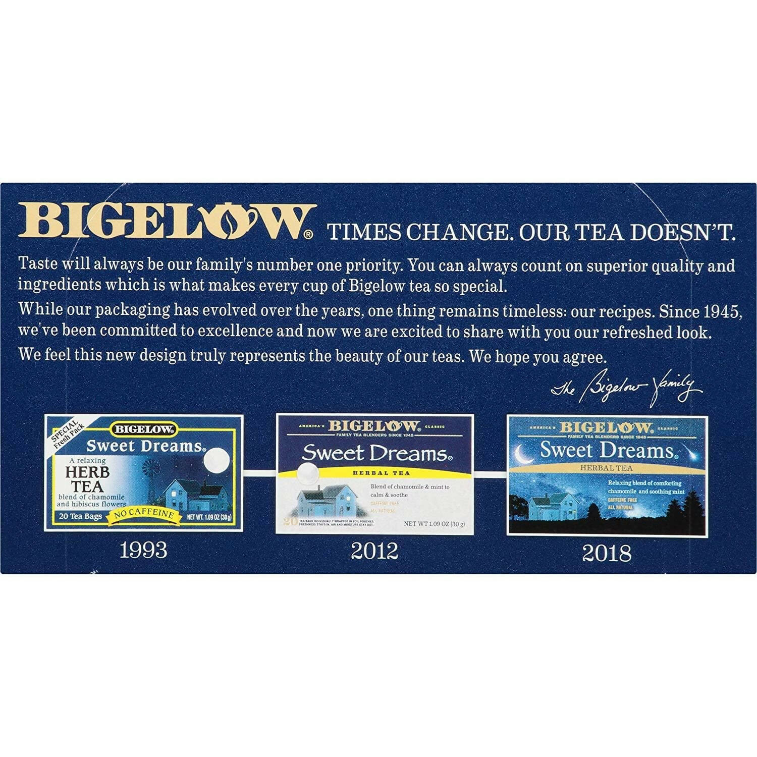 Bigelow Tea Sweet Dreams Herbal Tea Chamomile Smoothing Mint With Freshness & Aroma Caffeine Free