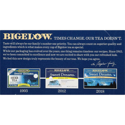 Bigelow Tea Sweet Dreams Herbal Tea Chamomile Smoothing Mint With Freshness & Aroma Caffeine Free