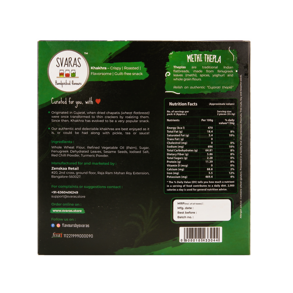 Svaras Methi Thepla Khakhra