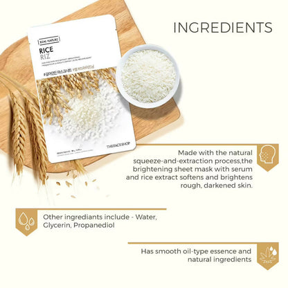 The Face Shop Real Nature Rice Face Mask - Korean Skincare