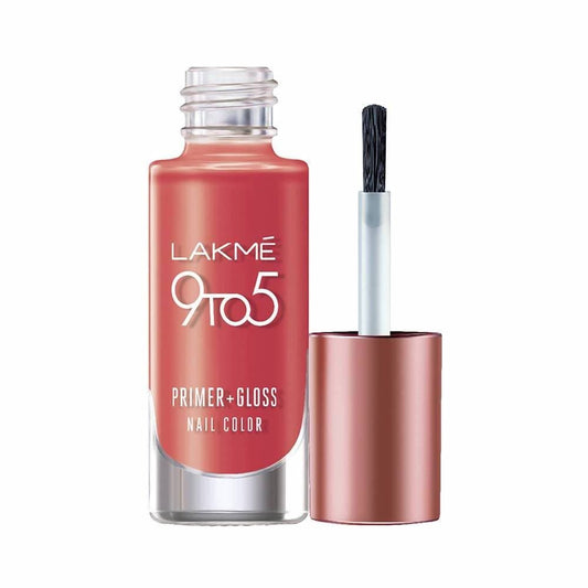 Lakme 9 To 5 Primer + Gloss Nail Colour - Orange Coat - DrMediCart