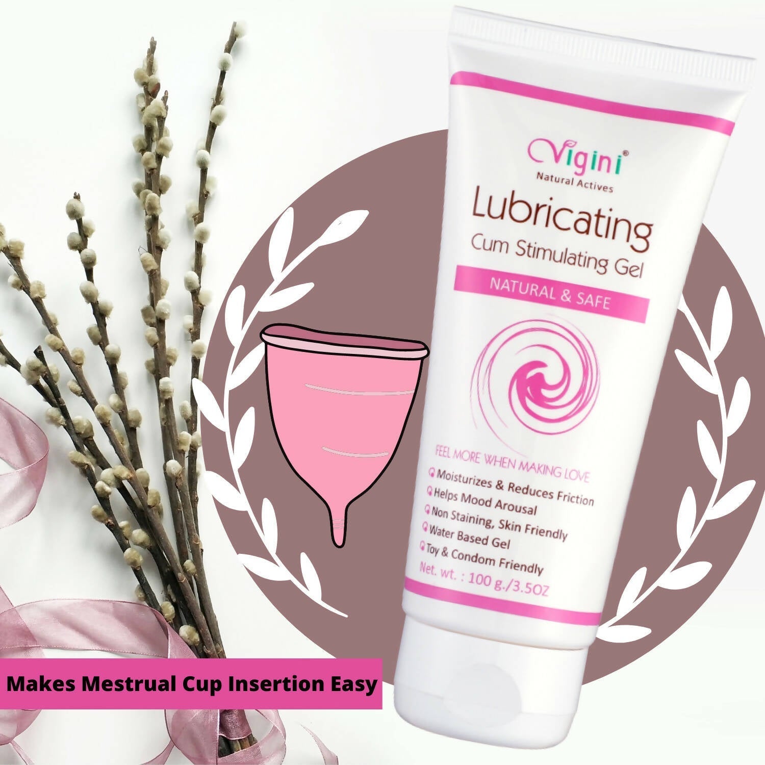 Vigini Natural Actives Vaginal Lubricant, Lubricating Cum Stimulating Lube Gel - Drmedicart