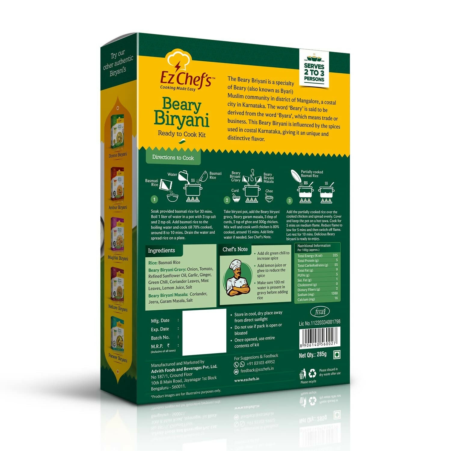 Ez Chef's Beary Biryani Kit - Mangalore's Famous Biryani