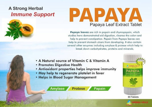 Buy Herbal Hills Papaya Immunity Support Tablets from DrMediCart, Ship from India to USA