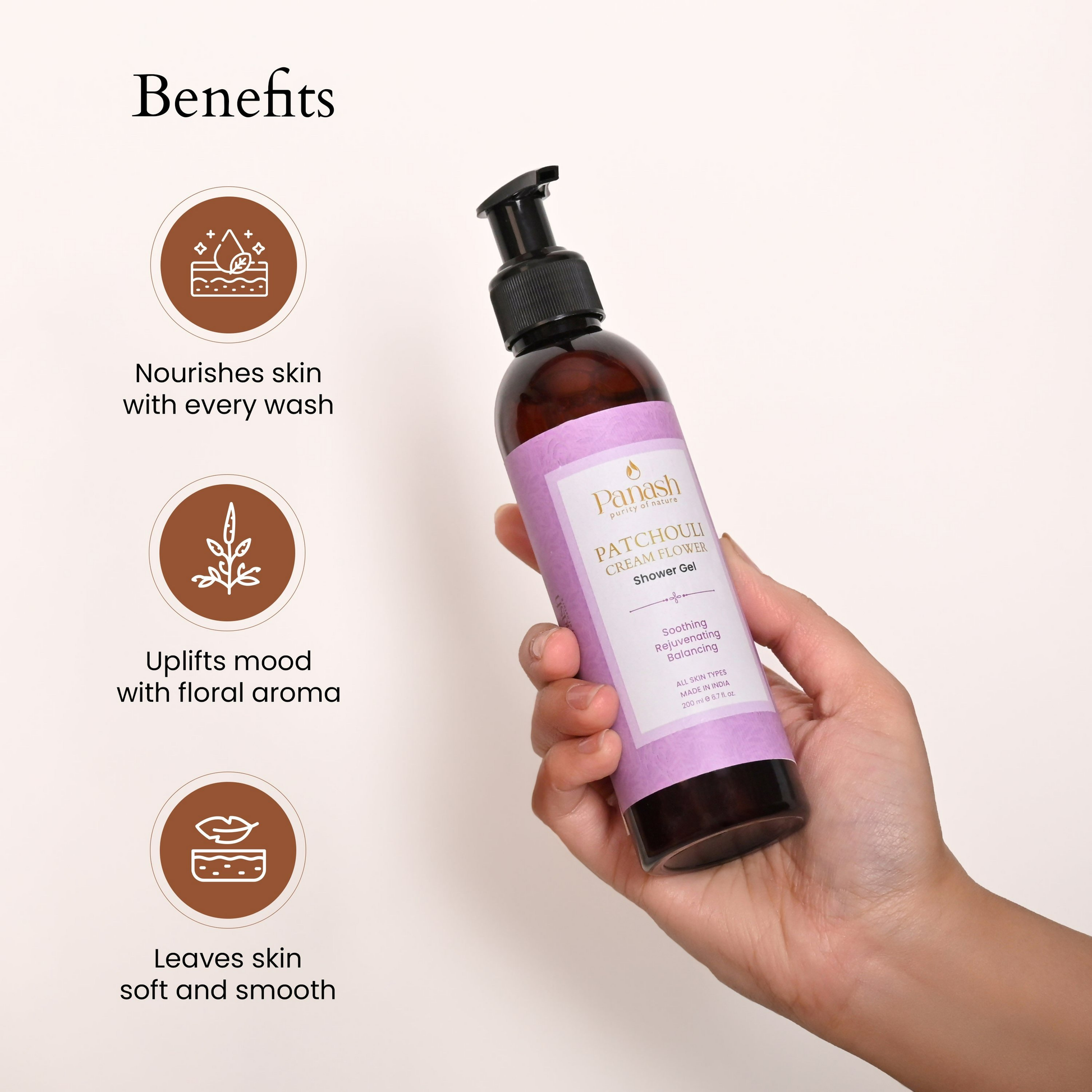 Panash Patchouli Cream Flower Shower Gel