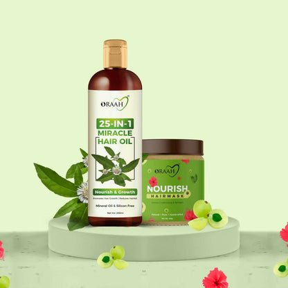 Buy Oraah Hair Care Combo (Miracle Hair Oil + Hair Mask) from DrMediCart, Ship from India to USA