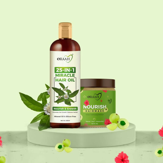 Buy Oraah Hair Care Combo (Miracle Hair Oil + Hair Mask) from DrMediCart, Ship from India to USA