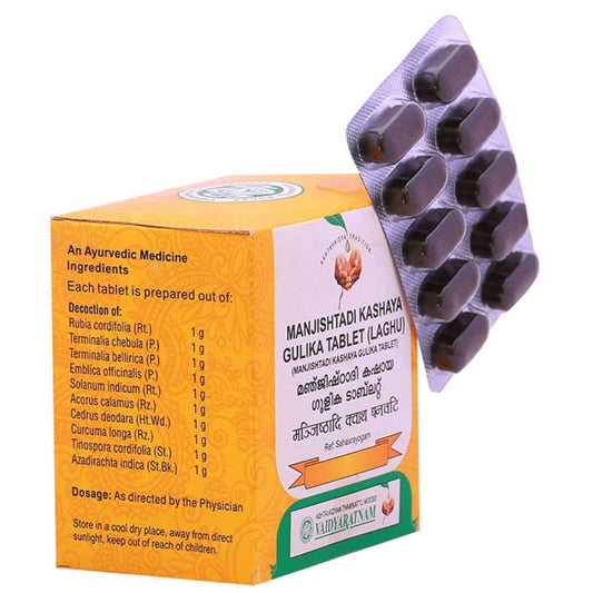 Buy Vaidyaratnam Manjishtadi Kashaya Gulika Tablet (Laghu) from DrMediCart, Ship from India to USA