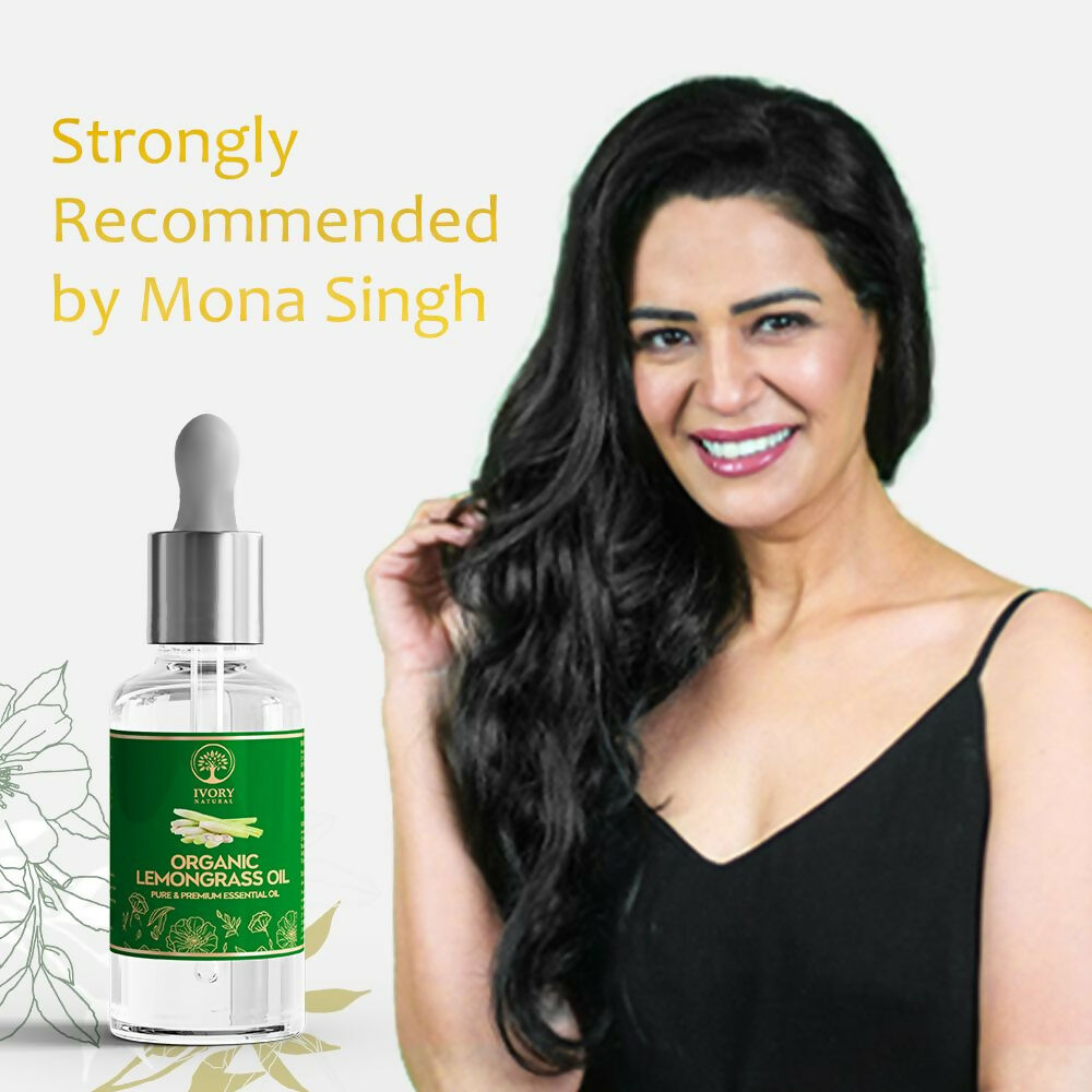 Ivory Natural Organic Lemongrass Oil Pure & Premium Essential Oil For Face, Scalp & Skin