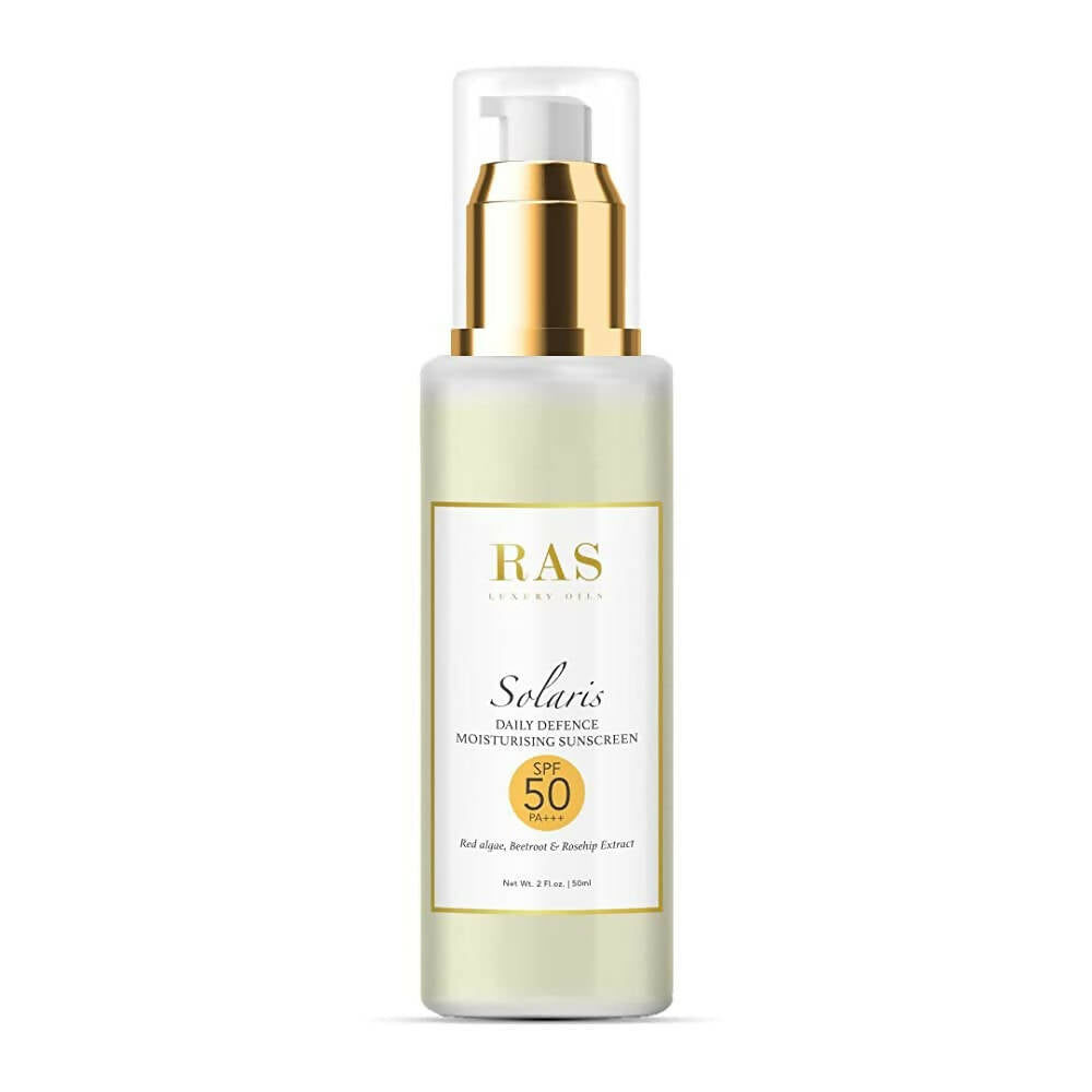 Buy Ras Luxury Oils Solaris Daily Defence Mineral Sunscreen SPF 50 from DrMediCart, Ship from India to USA