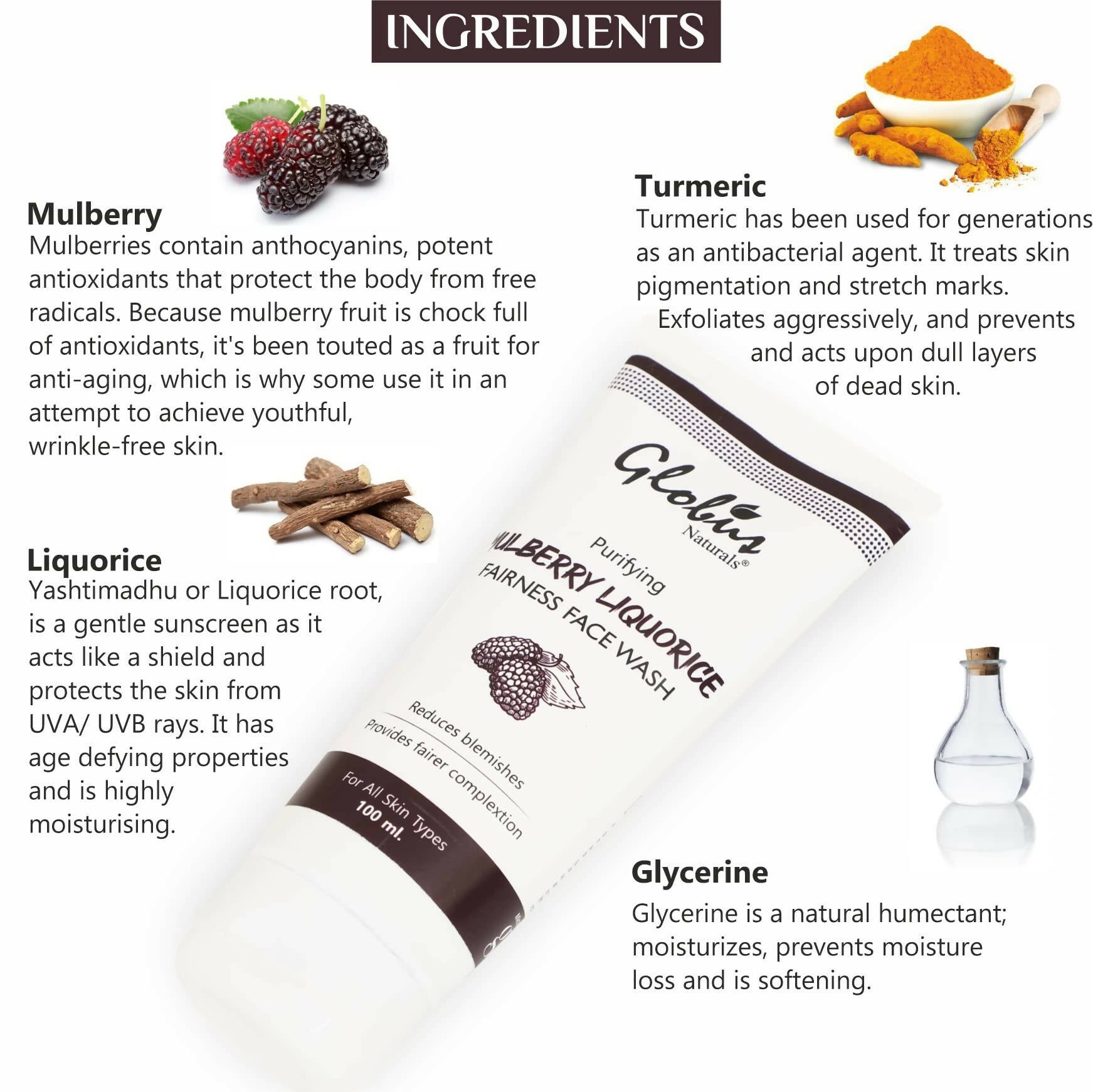Globus Naturals Mulberry Liquorice Fairness Face Wash