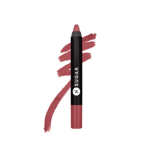 Sugar Cosmetics Matte as Hell Crayon, Lasts upto 8hrs, Water Resistent Lipstick for Women - 07 Viola