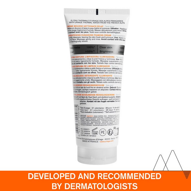 Uriage Depiderm Anti-Dark Spot Brightening Cleansing Foaming Cream With Vitamin C & Niacinamide