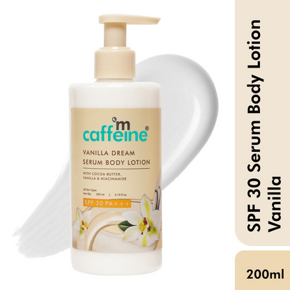 mCaffeine Vanilla Dream Serum Body Lotion SPF 30 PA+++ For 72 hrs Deep Moisturization