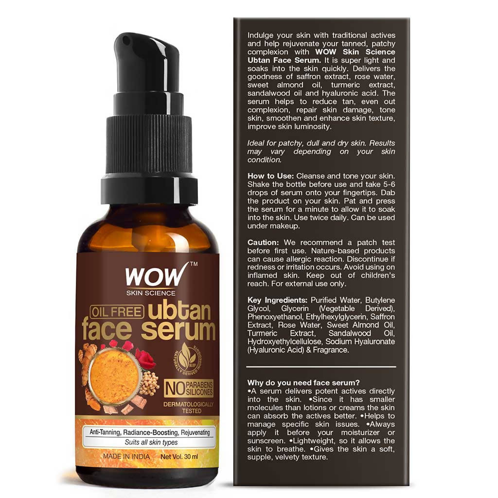 Wow Skin Science Oil-Free Ubtan Face Serum - Drmedicart