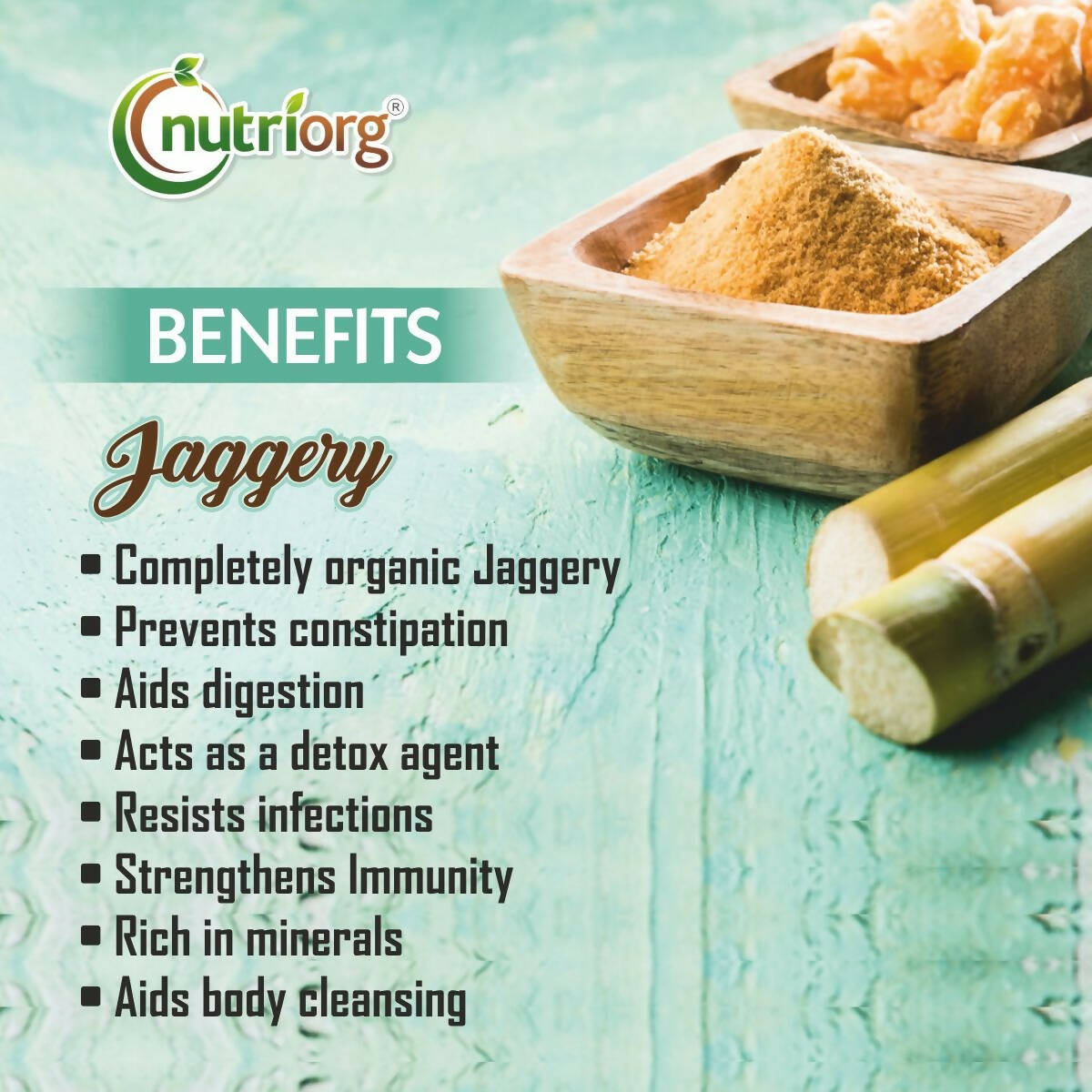 Nutriorg Certified Organic Raw Jaggery